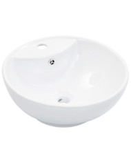 Lavabo avec trop-plein 46,5 x 18 cm Céramique Blanc | Mobilier & Déco