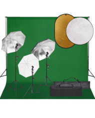 Kit de studio photo avec éclairage toile de fond et réflecteur | Mobilier & Déco