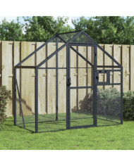 Volière anthracite 179x100x185 cm aluminium | Mobilier & Déco
