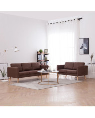 Ensemble de canapé 2 pcs tissu marron | Mobilier & Déco