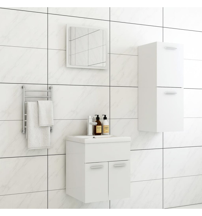 Ensemble de meubles de salle de bain Blanc Aggloméré | Mobilier & Déco