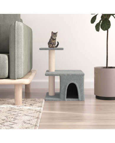 Arbre à chat avec griffoirs en sisal gris clair 48 cm | Mobilier & Déco