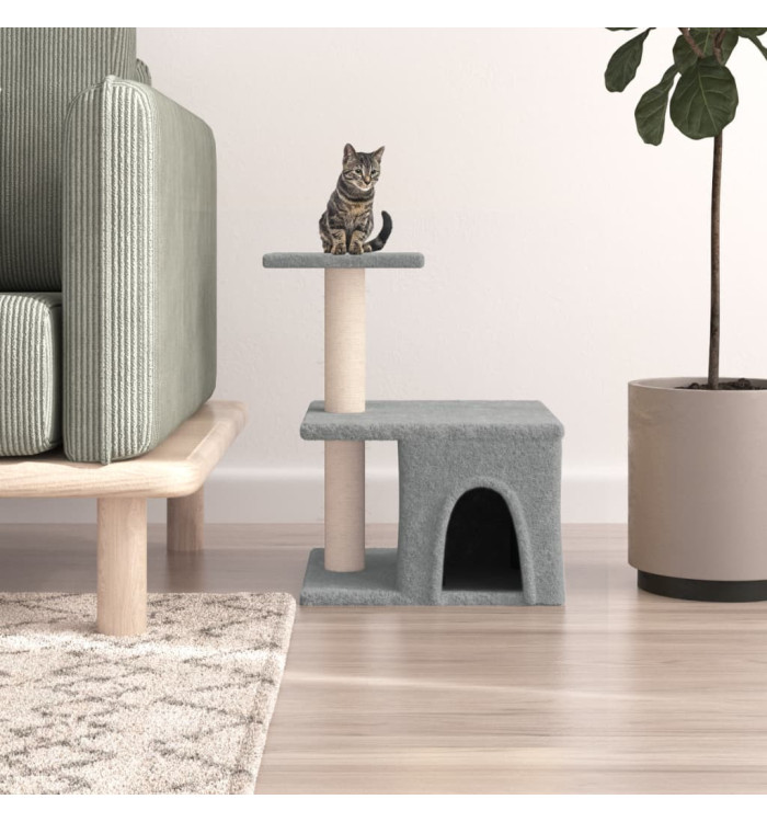 Arbre à chat avec griffoirs en sisal gris clair 48 cm | Mobilier & Déco