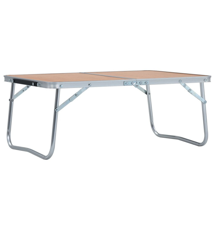 Table pliable de camping Marron Aluminium 60x40 cm | Mobilier & Déco