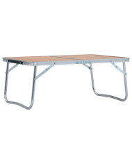 Table pliable de camping Marron Aluminium 60x40 cm | Mobilier & Déco