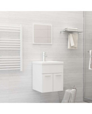 Ensemble de meubles de salle de bain 2 pcs Blanc Aggloméré | Mobilier & Déco