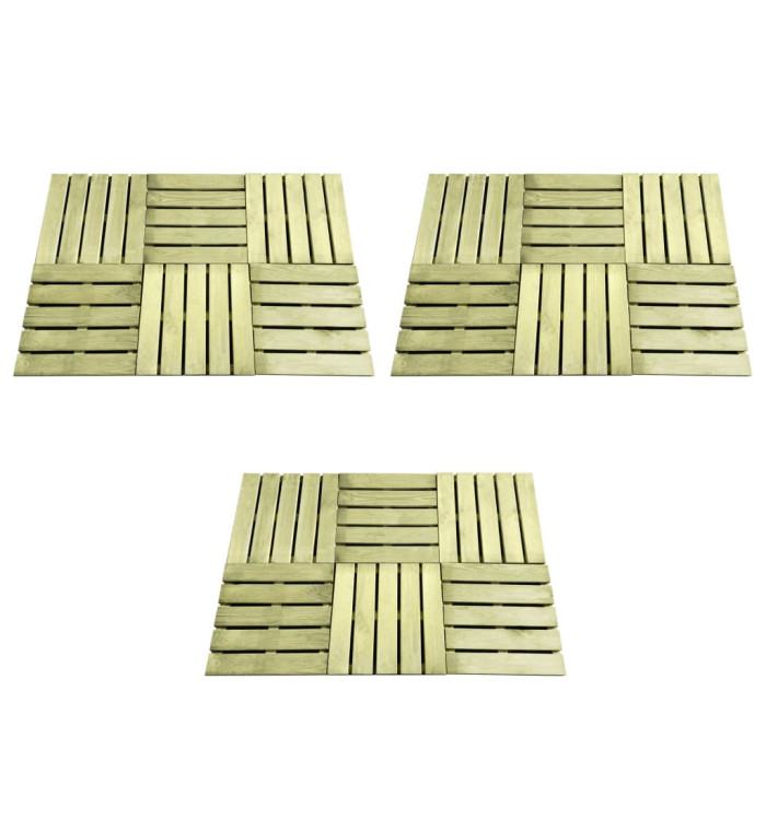 Dalles de terrasse 18 pcs 50x50 cm Bois Vert | Mobilier & Déco
