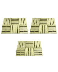 Dalles de terrasse 18 pcs 50x50 cm Bois Vert | Mobilier & Déco