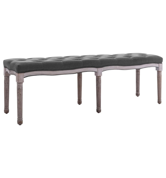 Banc Lin Bois solide 150x40x48 cm Gris foncé | Mobilier & Déco