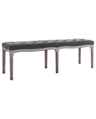 Banc Lin Bois solide 150x40x48 cm Gris foncé | Mobilier & Déco