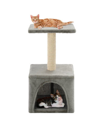 Arbre à chat avec griffoirs en sisal 55 cm Gris | Mobilier & Déco