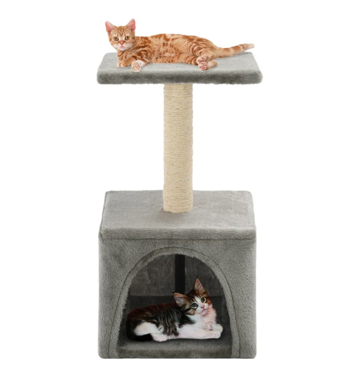 Arbre à chat avec griffoirs en sisal 55 cm Gris | Mobilier & Déco