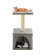 Arbre à chat avec griffoirs en sisal 55 cm Gris | Mobilier & Déco