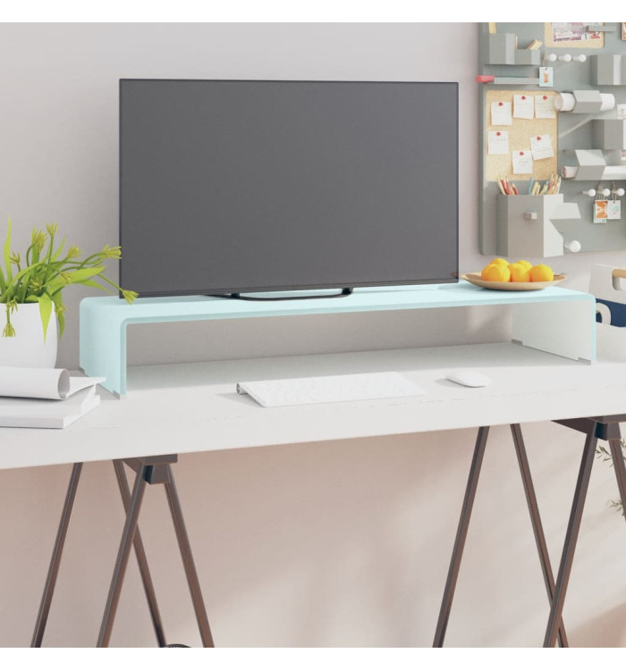 Meuble TV/Support pour moniteur 90x30x13 cm verre vert | Mobilier & Déco