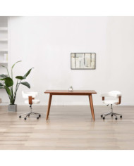 Chaises pivotantes à manger lot de 2 bois courbé et similicuir | Mobilier & Déco