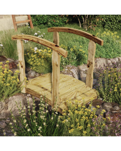 Pont de jardin avec balustrades Bois massif de pin imprégné | Mobilier & Déco