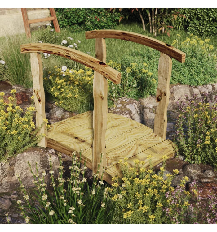 Pont de jardin avec balustrades Bois massif de pin imprégné | Mobilier & Déco