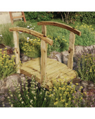 Pont de jardin avec balustrades Bois massif de pin imprégné | Mobilier & Déco