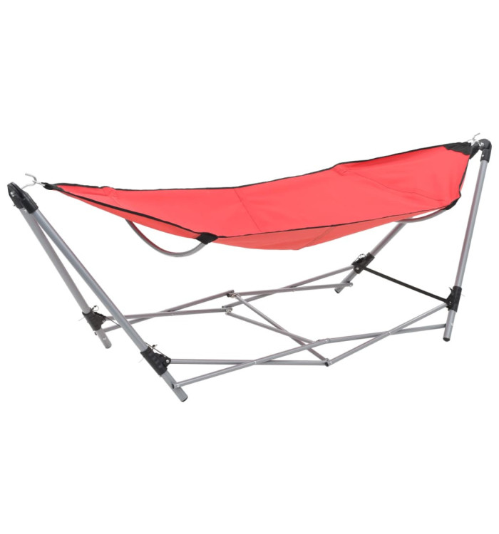 Hamac avec support pliable Rouge | Mobilier & Déco
