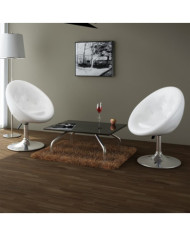 Tabourets de bar lot de 2 blanc similicuir | Mobilier & Déco
