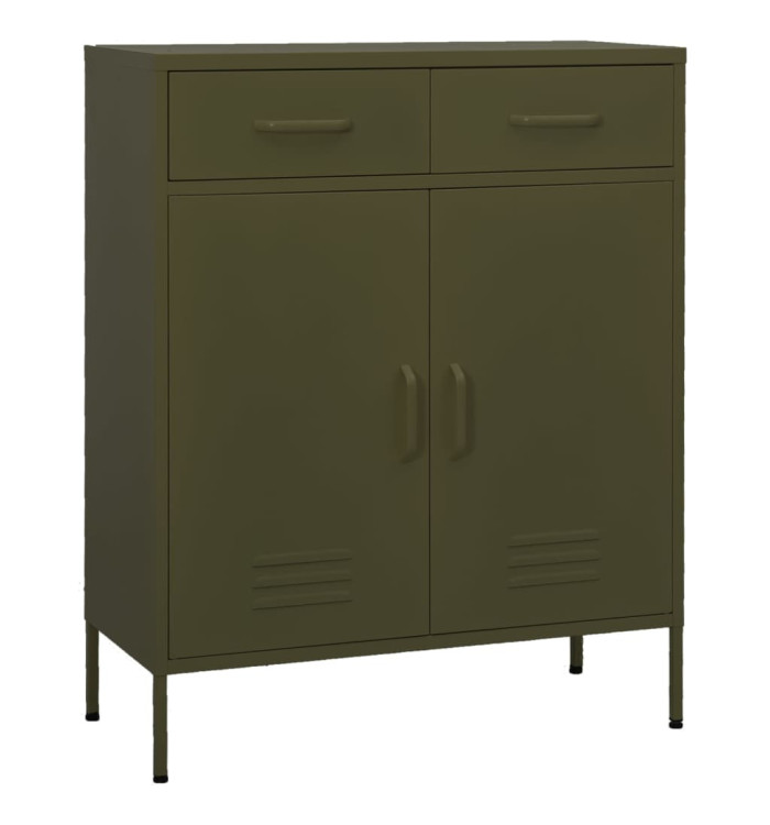 Armoire de rangement Vert olive 80x35x101,5 cm Acier | Mobilier & Déco