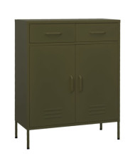 Armoire de rangement Vert olive 80x35x101,5 cm Acier | Mobilier & Déco