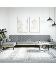 Canapé-lit en forme de L gris clair 260x140x70 cm tissu | Mobilier & Déco