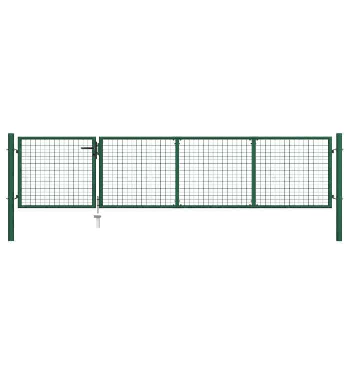Portillon Acier 350x75 cm Vert | Mobilier & Déco