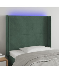 Tête de lit à LED Vert foncé 103x16x118/128 cm Velours | Mobilier & Déco