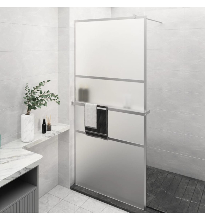 Paroi de douche et étagère Chrome 90x195 cm Verre ESGetAluminium | Mobilier & Déco