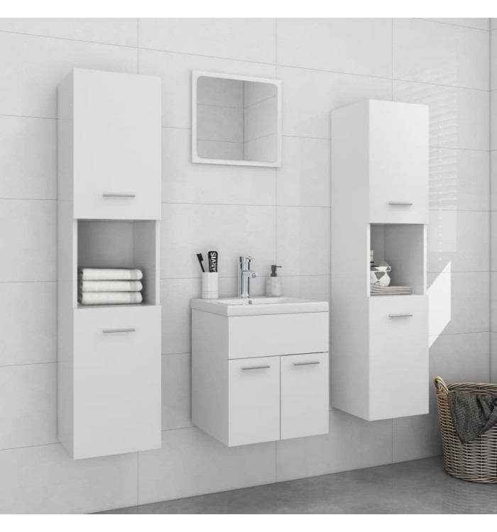 Ensemble de meubles de salle de bain Blanc Aggloméré | Mobilier & Déco