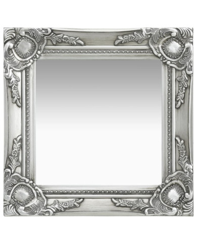 Miroir mural style baroque 40x40 cm Argenté | Mobilier & Déco