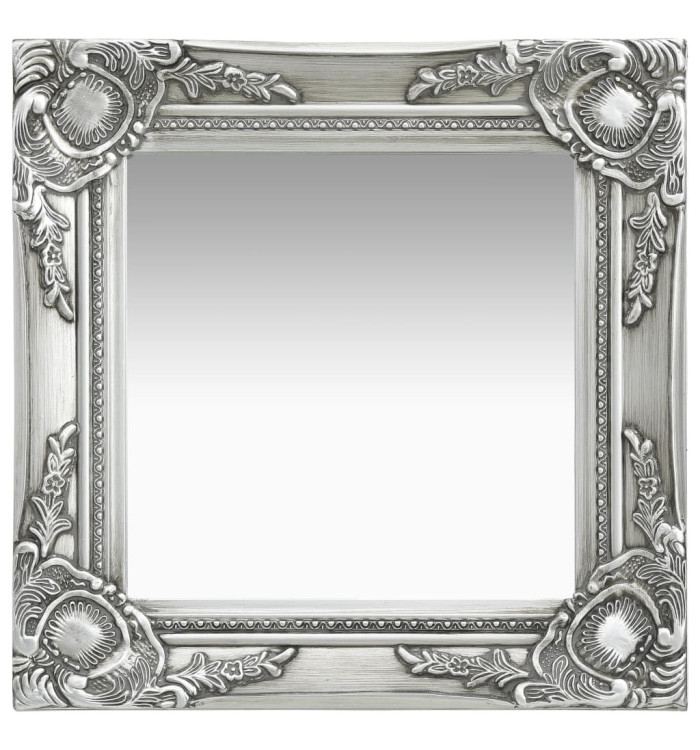 Miroir mural style baroque 40x40 cm Argenté | Mobilier & Déco