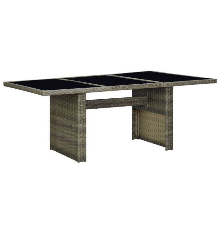 Table de jardin Marron Résine tressée et verre trempé | Mobilier & Déco