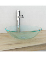 Lavabo Verre trempé 42 cm Transparent | Mobilier & Déco