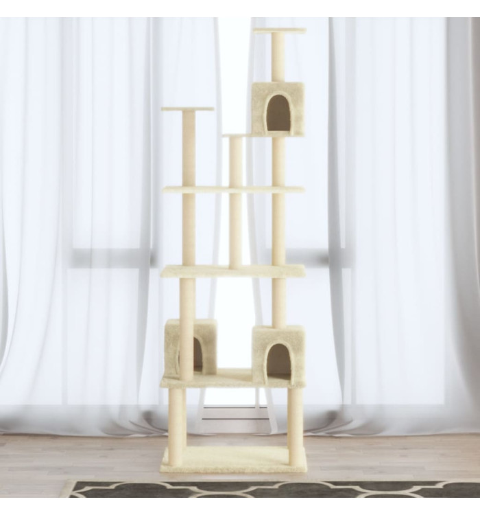 Arbre à chat avec griffoirs en sisal Crème 188 cm | Mobilier & Déco
