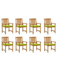 Chaises de jardin avec coussins lot de 8 Bois d'acacia solide | Mobilier & Déco