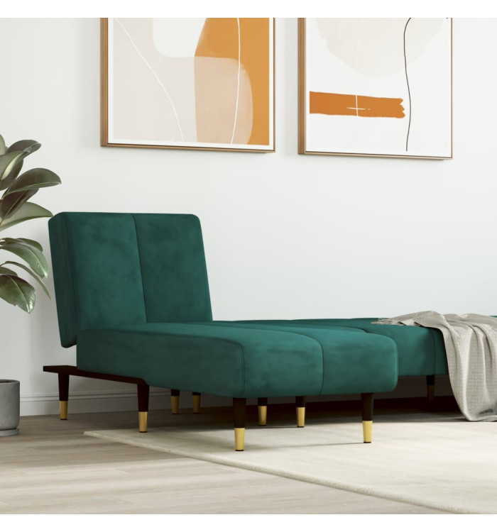 Chaise longue vert foncé velours | Mobilier & Déco