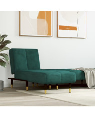 Chaise longue vert foncé velours | Mobilier & Déco