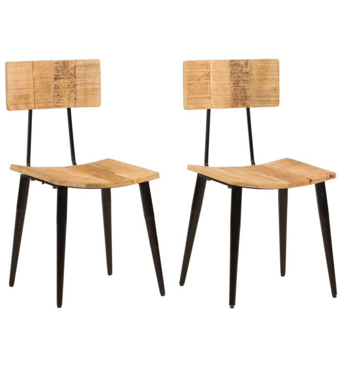 Chaises à manger lot de 2 44x40x80 cm Bois de manguier solide | Mobilier & Déco