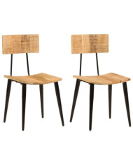 Chaises à manger lot de 2 44x40x80 cm Bois de manguier solide | Mobilier & Déco