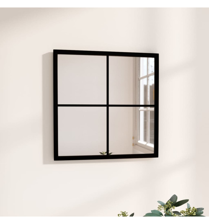 Miroir mural Noir 40x40 cm métal | Mobilier & Déco