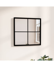 Miroir mural Noir 40x40 cm métal | Mobilier & Déco