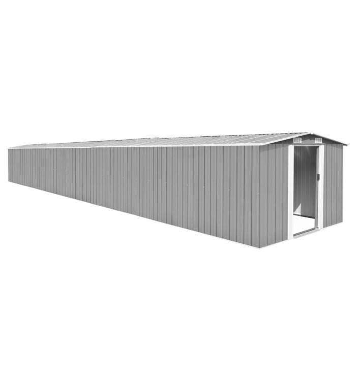 Abri de jardin Gris 257x990x181 cm Acier galvanisé | Mobilier & Déco