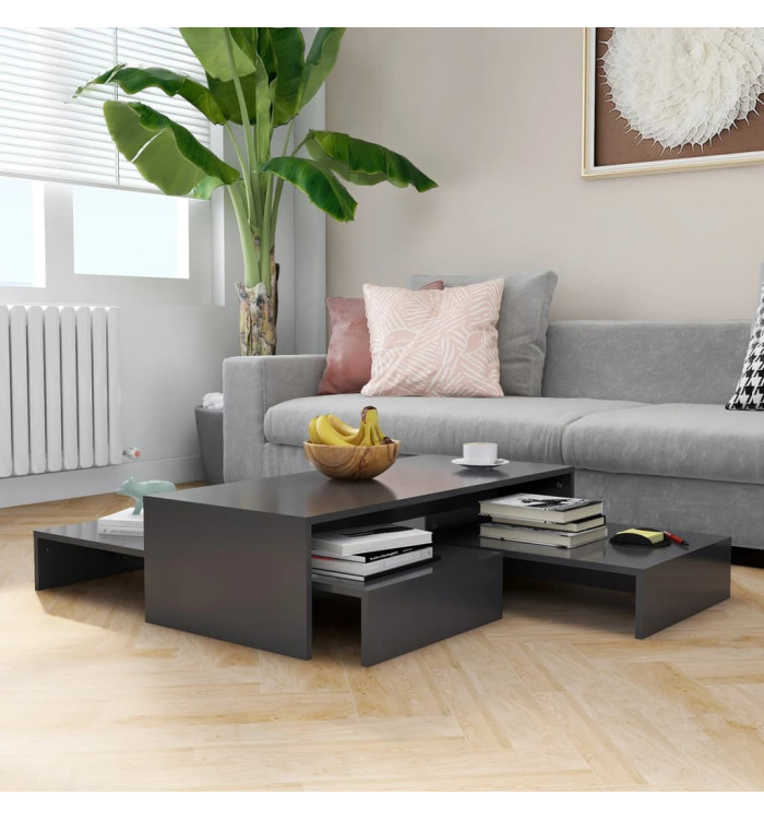 Set de tables basses gigognes gris bois d'ingénierie | Mobilier & Déco