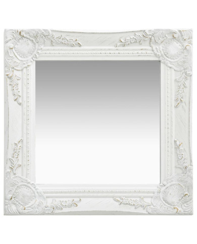 Miroir mural style baroque 40x40 cm Blanc | Mobilier & Déco