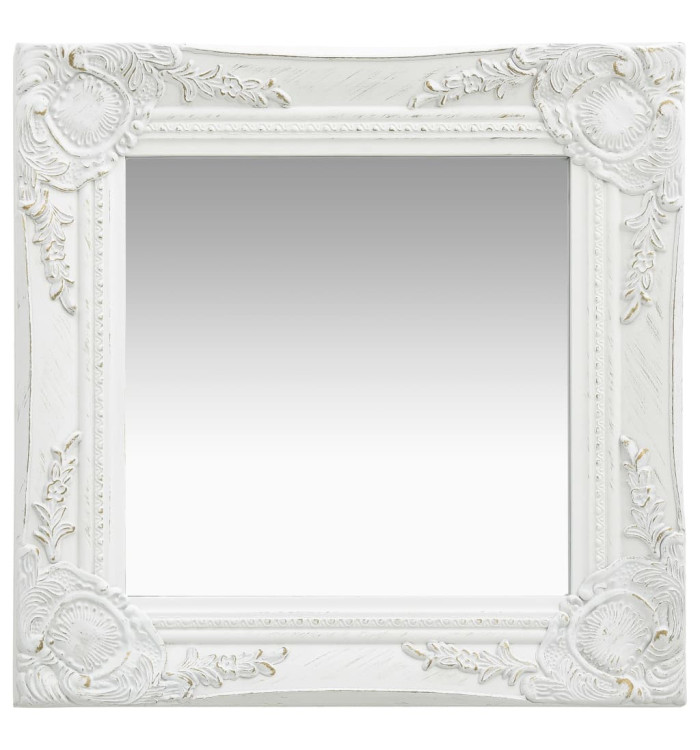 Miroir mural style baroque 40x40 cm Blanc | Mobilier & Déco