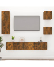 Ensemble de meubles TV 5 pcs Chêne fumé Bois d'ingénierie | Mobilier & Déco