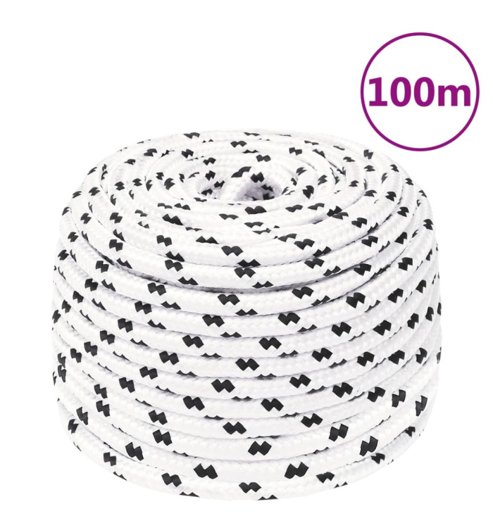 Corde de travail Blanc 10 mm 100 m Polyester | Mobilier & Déco