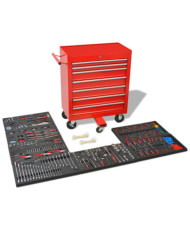 Chariot à outils pour atelier avec 1125 outils Acier Rouge | Mobilier & Déco